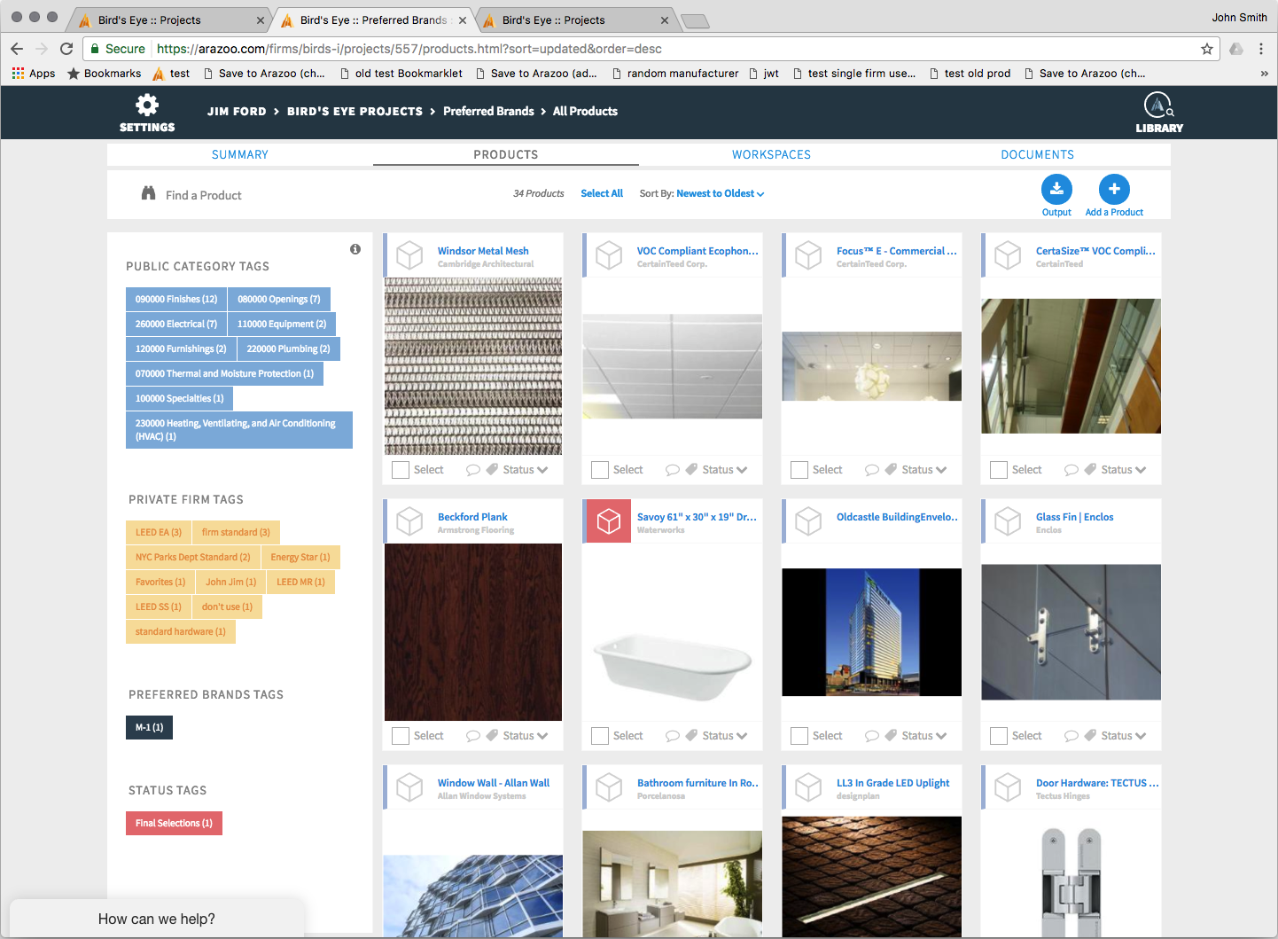 screenshot of the old nav in Arazoo