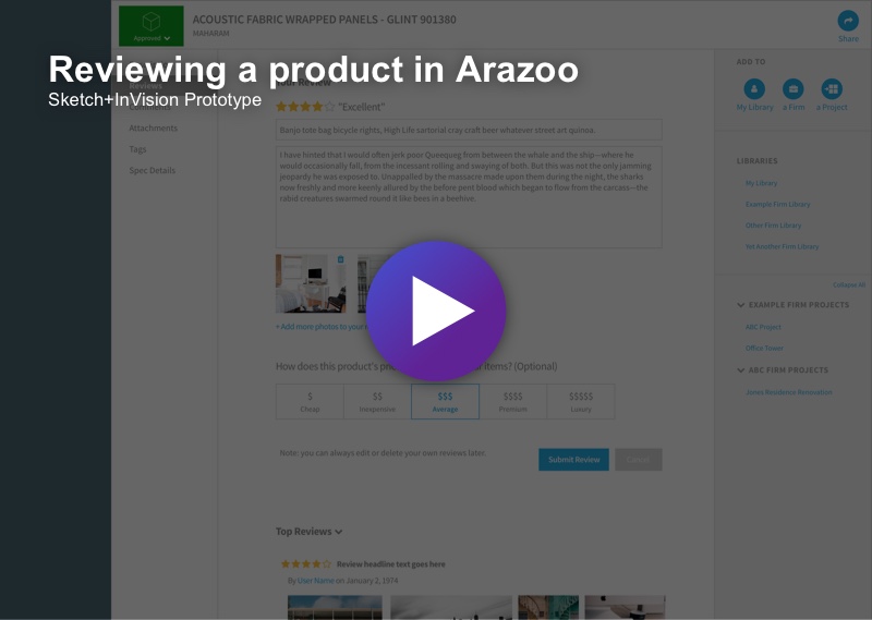 Reviewing a product in Arazoo